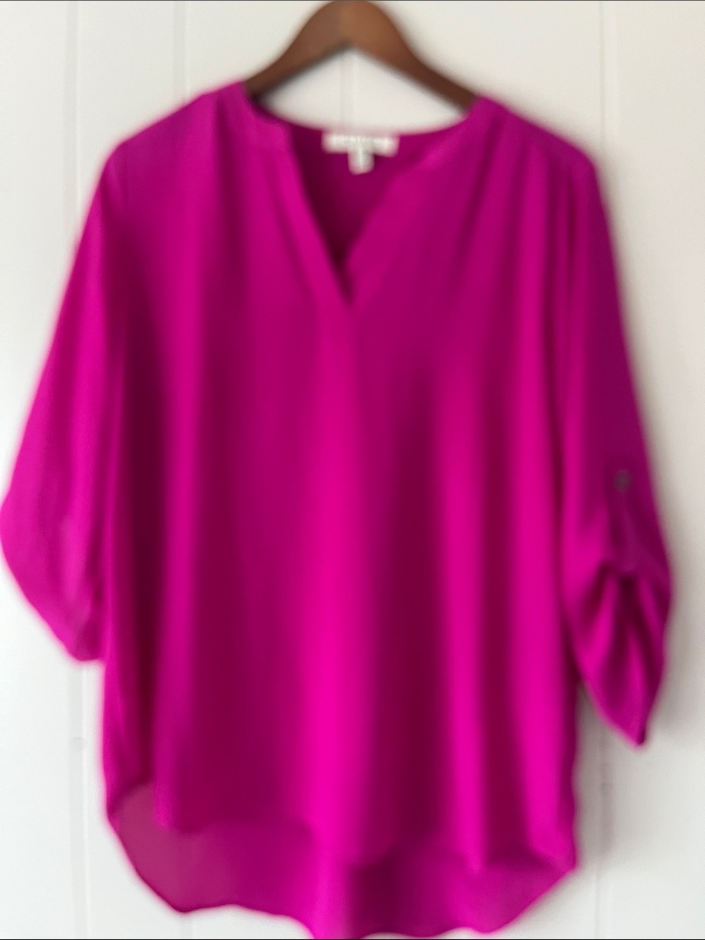 Chaus Bold Fuchsia Split-Neck Tunic